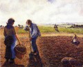 野原の農民 1890年 カミーユ・ピサロ